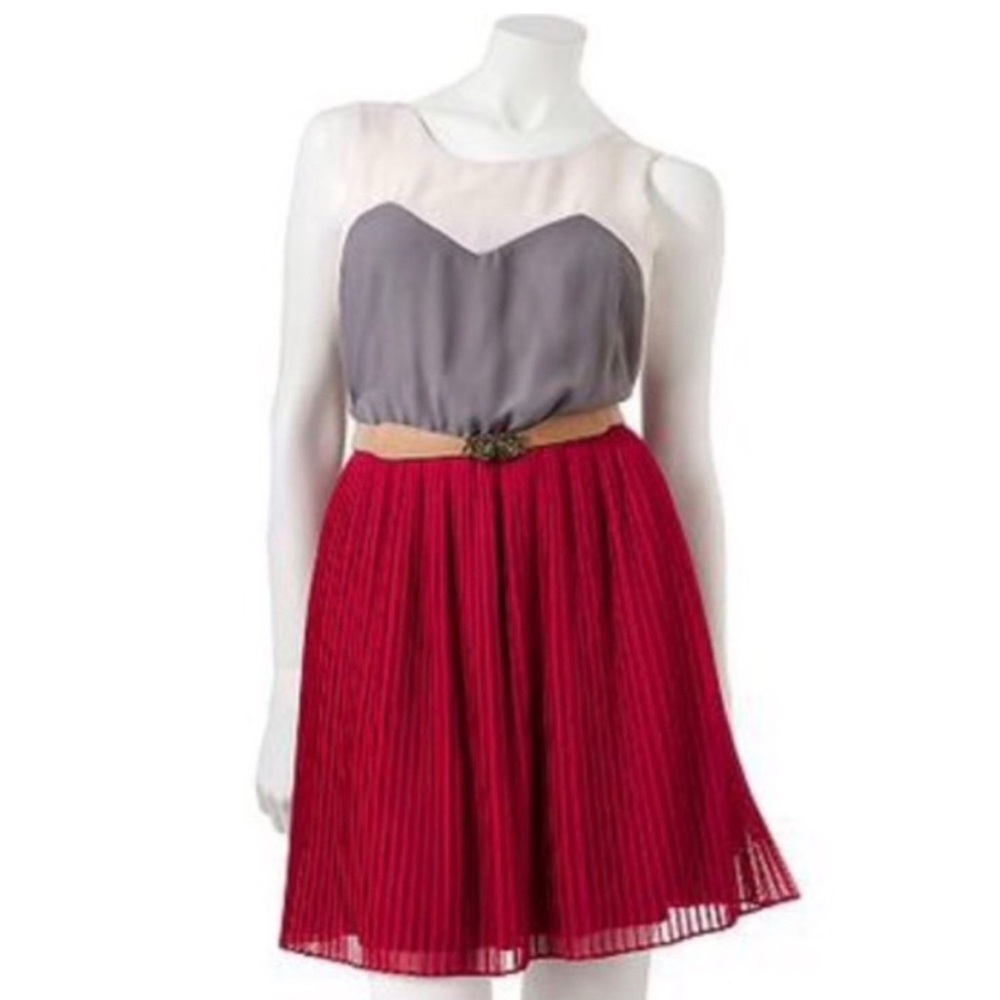 Women’s Color Block Pink & Grey Sleeveless Mini Dress - size Large